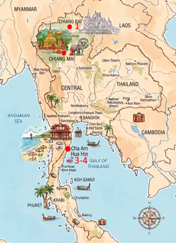 แผนที่ประเทศไทยแสดงทำเลอสังหาริมทรัพย์ของ Medwin Bay